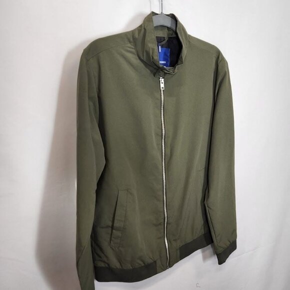 NWT Jack & Jones High Neck Bomber Jacket in Green Size Medium - Picture 2 of 6